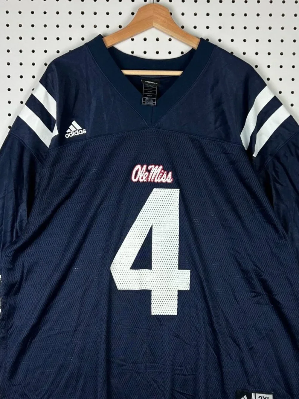 Ole Miss Football Jersey #4 adidas Size 2XL XXL Blue Jevan Sneed Mesh Rebels Y2K